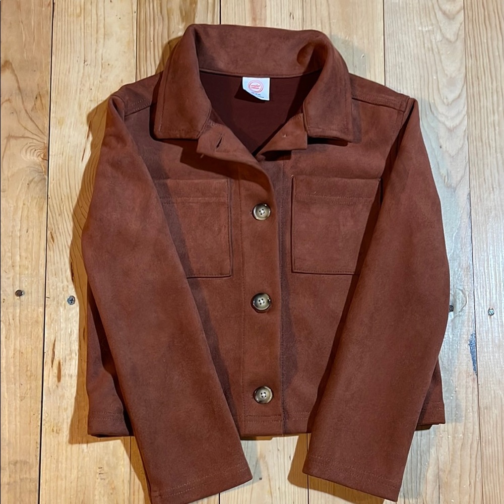 Brown Suede Girls Jacket
